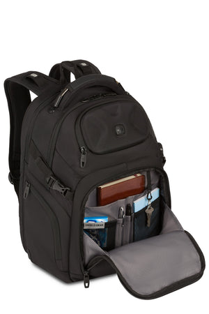 Swissgear Endure 17 inch Laptop Backpack - Gusseted organizer compartment with key/fob clip and multiple divider pockets for pens, mobile phone, ID card and memory stick