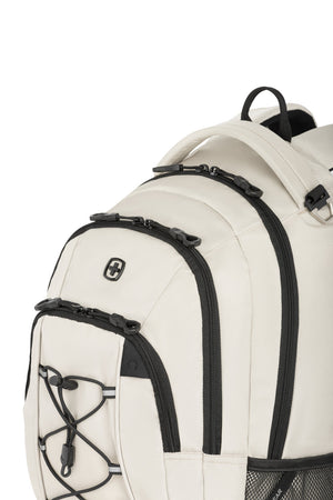 SWISSGEAR 1186 Laptop Backpack - Special Edition - Cream Black Reflective accent material built into front panel for added safety