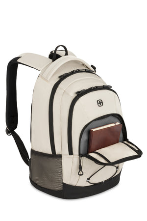 SWISSGEAR 1186 Laptop Backpack - Special Edition - Cream Black Quick-access, front zippered pocket for frequently needed items