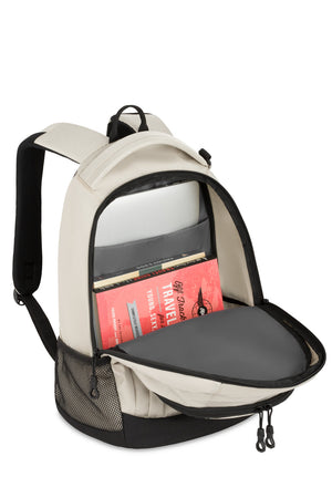 SWISSGEAR 1186 Laptop Backpack - Special Edition - Cream Black Main Compartment has a padded pocket that holds up to a 13 inch laptop