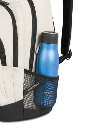 SWISSGEAR 1186 Laptop Backpack - Special Edition - Cream Black Side water bottle pockets
