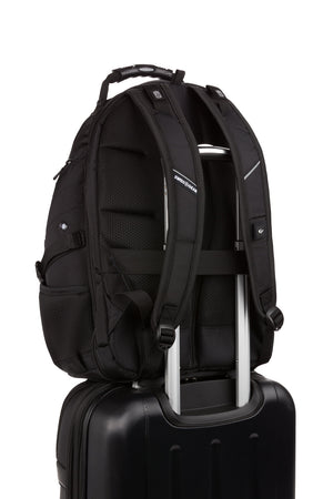 SWISSGEAR 1900 Black Series ScanSmart Laptop Backpack  Add-a-bag trolley strap