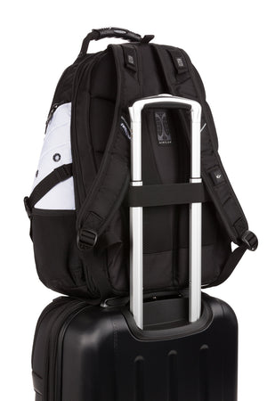 SWISSGEAR 1900 Black Series ScanSmart Laptop Backpack  Add-a-bag trolley strap