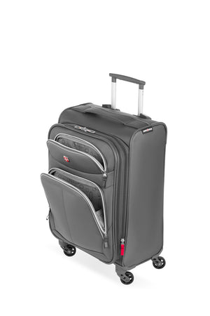 SWISSGEAR 6270 Expandable Liteweight 2pc Spinner Luggage Set - Pewter Two front panel pockets with silver tone zippers