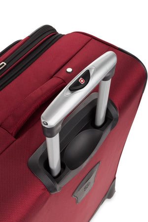 SWISSGEAR Sion 6283 Expandable 3pc Spinner Luggage Set - Burgundy Push-button locking telescopic handle for easy pushing or pulling of luggage
