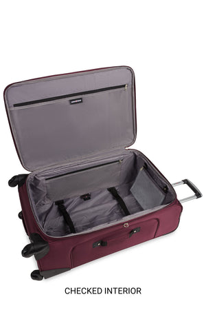 SWISSGEAR Sion 6283 Expandable 2pc Spinner Luggage Set - Merlot Adjustable clothing tie-down straps that help prevent shifting of contents