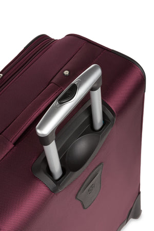 SWISSGEAR Sion 6283 Expandable 2pc Spinner Luggage Set - Merlot Push-button locking telescopic handle for easy pushing or pulling of luggage