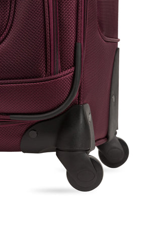 SWISSGEAR Sion 6283 Expandable 2pc Spinner Luggage Set - Merlot Four 360-degree, multi-directional spinner wheels for maximum maneuverability