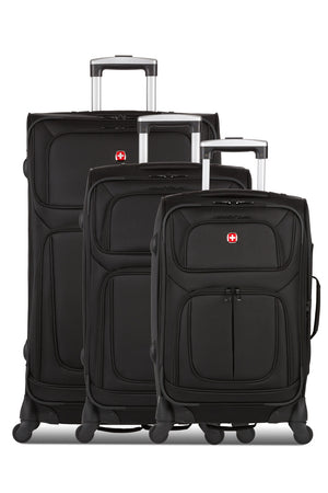 SWISSGEAR Sion 6283 Expandable 3pc Spinner Luggage Set - Black