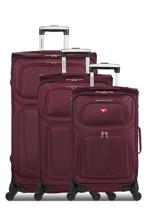 Swissgear Sion 6283 Expandable 3pc Spinner Luggage Set - Merlot - Consists of,21