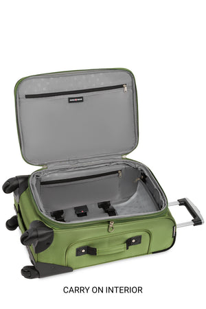 Swissgear Sion 6283 Expandable 3pc Spinner Luggage Set - Evergreen Carry-on interior packing space
