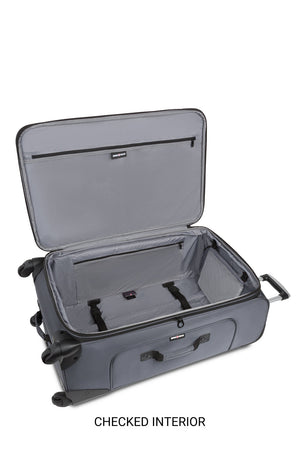 SWISSGEAR Sion 6283 Expandable 3pc Spinner Luggage Set - Dark Gray Adjustable clothing tie-down straps that help prevent shifting of contents