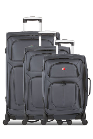 SWISSGEAR Sion 6283 Expandable 3pc Spinner Luggage Set - Dark Gray