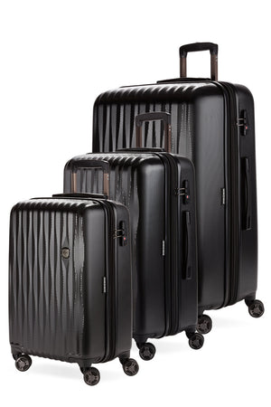 Swissgear 7272 Energie Expandable 3pc Hardside Spinner Luggage Set - Black