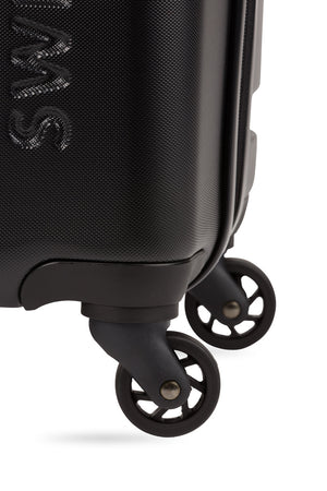 SWISSGEAR Signature 18” Expandable Carry On Hardside Spinner Luggage - Black Four 360-degree wheels for easy maneuverability