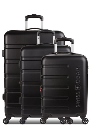 SWISSGEAR 7366 Signature Expandable 3 Piece Hardside Luggage Set in Black 