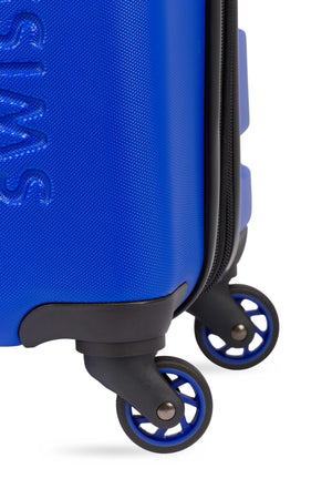 SWISSGEAR Signature 18” Expandable Carry On Hardside Spinner Luggage - Cobalt Blue Four 360-degree wheels for easy maneuverability
