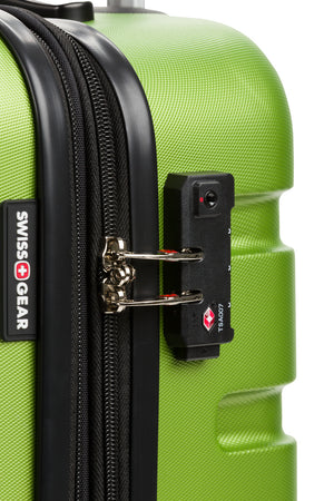 SWISSGEAR Signature 18” Expandable Carry On Hardside Spinner Luggage - Lime TSA-approved combination lock