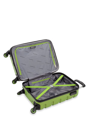 SWISSGEAR Signature 18” Expandable Carry On Hardside Spinner Luggage - Lime Split case construct opens into zippered compartment and tie-down clothing straps for added protection