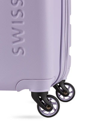 SWISSGEAR Signature 18” Expandable Carry On Hardside Spinner Luggage - Evening Haze Four 360-degree wheels for easy maneuverability