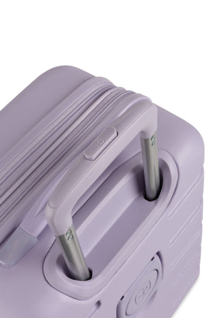 SWISSGEAR Signature 18” Expandable Carry On Hardside Spinner Luggage - Evening Haze Premium, push-button steel locking telescopic handle for easy pushing or pulling of luggage