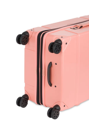 Swissgear 7639 Expandable Trunk 2 Piece Spinner Set – Coral Eight 360-degree multi-directional spinner wheels for maximum maneuverability