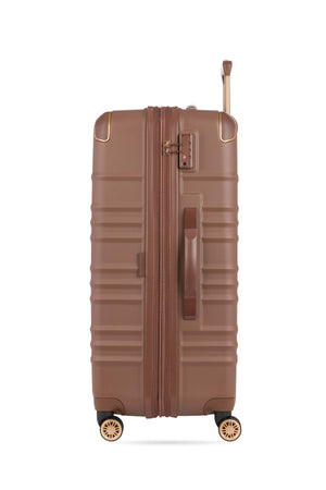 SWISSGEAR 8027 Expandable Spinner 3 Piece Luggage Set - Maple Molded side handle on checked bags for increased maneuverability