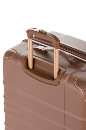 SWISSGEAR 8027 Expandable Spinner 3 Piece Luggage Set - Maple Premium, push-button steel locking telescopic handle for easy pushing or pulling of luggage