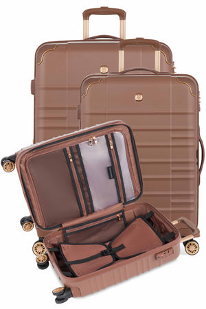 SWISSGEAR 8027 Expandable Spinner 3 Piece Luggage Set - Maple Set contains an Expandable Carry-on Spinner and Medium and Large Expandable Spinners