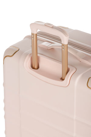 SWISSGEAR 8027 Expandable Spinner 3 Piece Luggage Set - Rose Premium, push-button steel locking telescopic handles for easy pushing or pulling of luggage