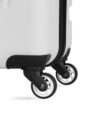 SWISSGEAR Signature 19 inch Expandable Carry On Hardside Spinner Luggage - White Four 360-degree wheels for easy maneuverability