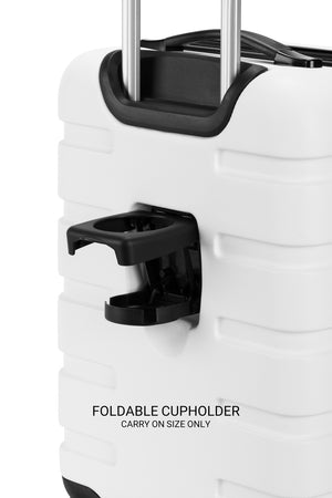 SWISSGEAR Signature 19 inch Expandable Carry On Hardside Spinner Luggage - White Patented foldable cupholder on its exterior